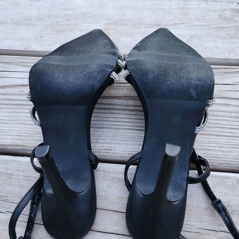 Apt 9 Tyraa Bling Pointed Women's Sz 8.5  Pumps Memory Foam Black Wedding Prom